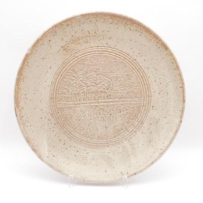 Extra Large Engraved Stoneware Plate