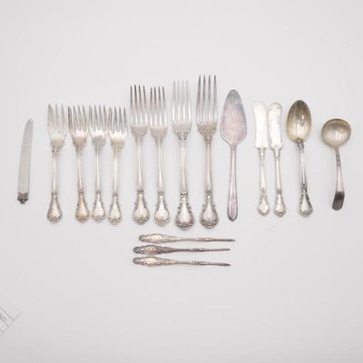 Lot of 17 Assorted Sterling Silver Flatware, W.M. Rogers, Webster