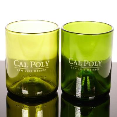 Green Glass Cal Poly Tumblers (Set of 2)