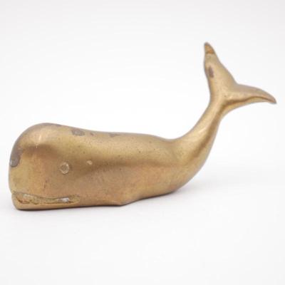 Miniature Brass Whale Figurine