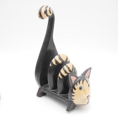 Wooden Cat Letter Holder