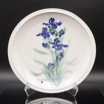 Clouds Pottery Folsom Purple Flower Plate c. 1991