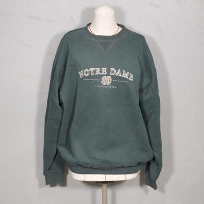 Jansport Cotton Rich "Notre Dame, Fighting Irish" Hunter Green Sweater Size L