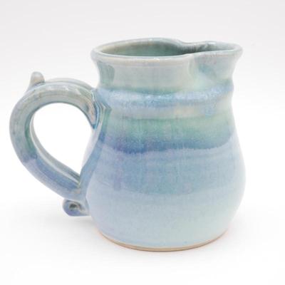 Handmade Mini Teal Blue Glazed Pottery Pitcher Jug