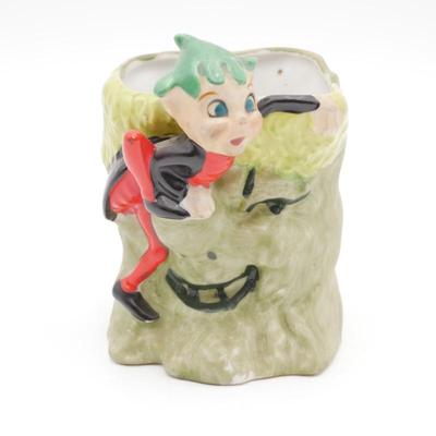 Vintage Acme China Pixie Elf Enchanted Tree Pot Planter