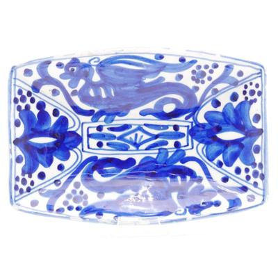 Blue & White Spain Hand Painted Pottery Decorative Plate