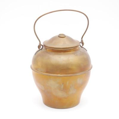 Brass Plated Ice Bucket w/Lid