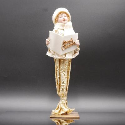 Resin Standing Merry Christmas Choir Girl Doll