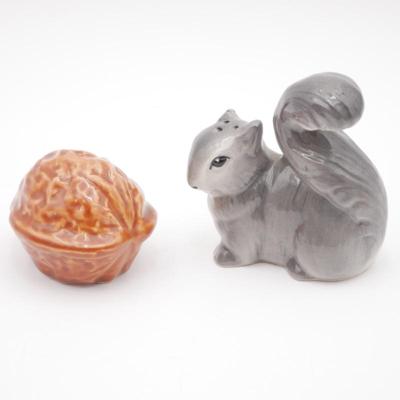Ceramic Squirrel & Nut Salt & Pepper Shakers