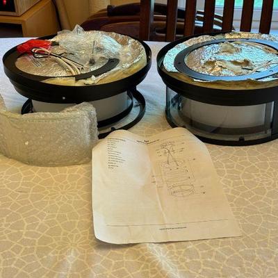 (2) Matching Heath Flushmount 13” Ceiling Light Fixtures
