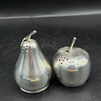 Elegance Bolivian Pewter Apple & Pear Salt And Pepper Shakers
