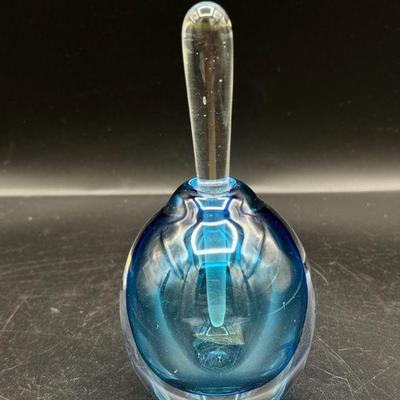 Handblown Blue Glass Perfume Bottle
