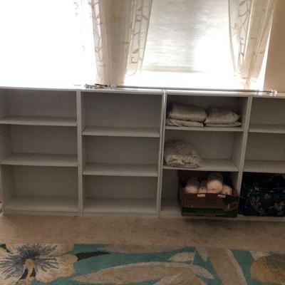 Shelving, Curtain Valances, Yarn on bottom shelves