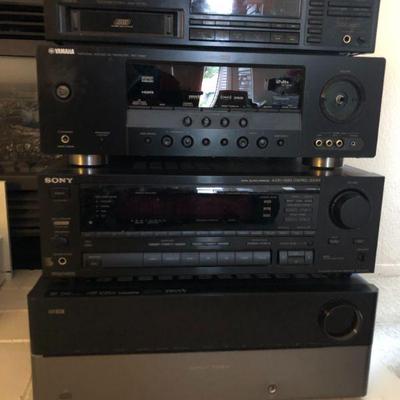 Electronics Top-Bottom: Pioneer Multi-Play Compact Disc Player PD-M435, YAMAHA RX-V463, Sony  STR-AV970X FM Stereo/ FM-AM Receiver,...