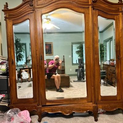 Gorgeous antique three door Armoire