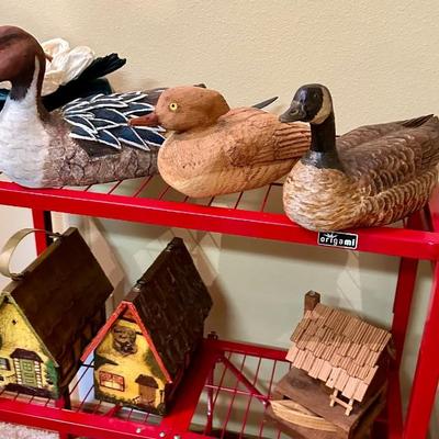 Hand carved duck, goose, birds