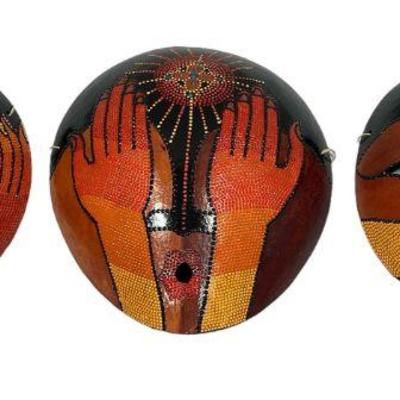 Three FRAN JAFFE Three Wise Tribal Masks
