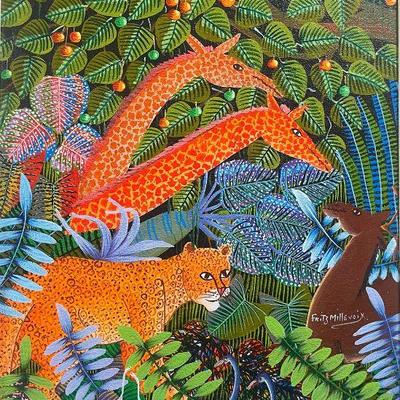 FRITZ MILLEVOIX Jungle Scene Oil On Canvas
