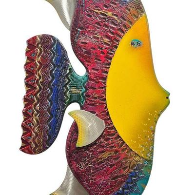 GABE HEUSSO "Ponder" Post Modern Fish Wall Sculpture