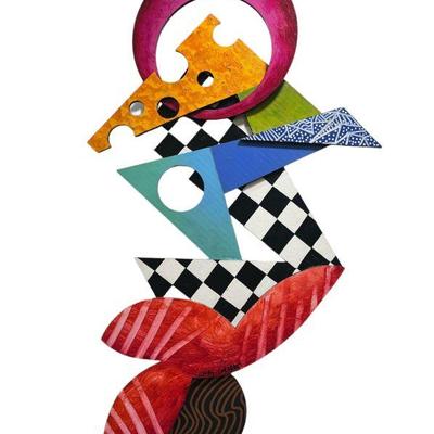 JONAS GERARD "Improvisation #15" Abstract Wood Wall Sculpture