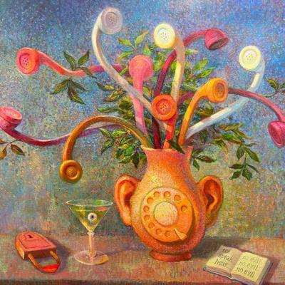 CURT FRANKENSTEIN "Say 'Hello' With Flowers" Oil on Canvas