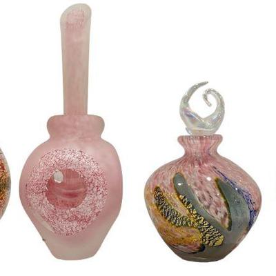 Collection Post Modern Art Glass Perfume Bottles, EARL O. JAMES