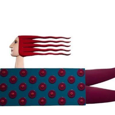 JAMES EATON Woman With Fish Wall Sculpture