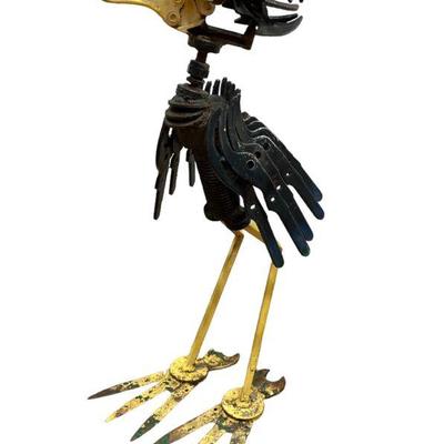 Folk Art Iron Work Bird Sculpture