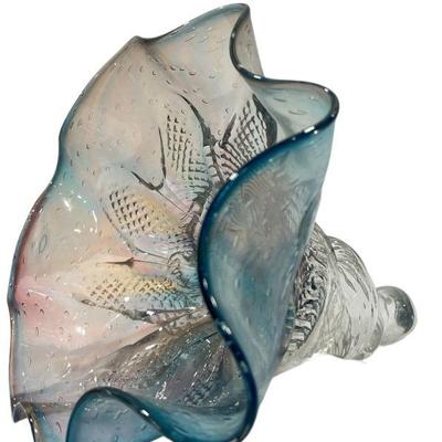 Italian Blown Art Glass Shell Form Vase