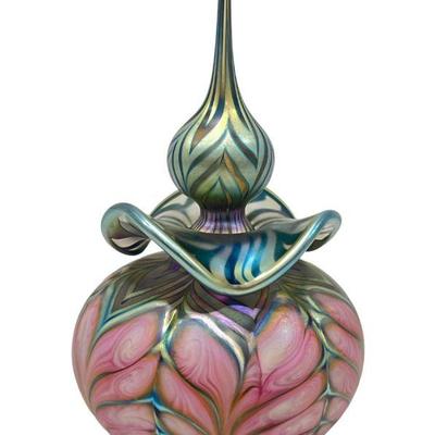 DANIEL LOTTON 1990 Art Glass Perfume Bottle