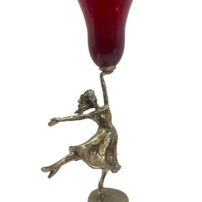 ZACHARY OXMAN Bronze Ruby Glass Goblet