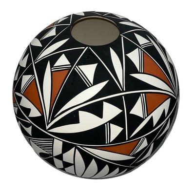 Large Native American Acoma Three Color Polychrome Olla