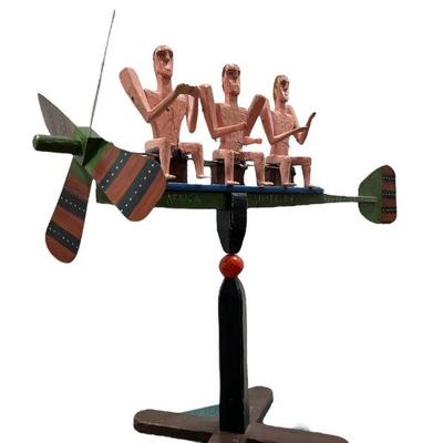 ED LARSON "Apartheid" Folk Art Whirligig