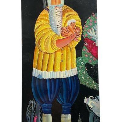 Folk Art Painted Wall Plaque