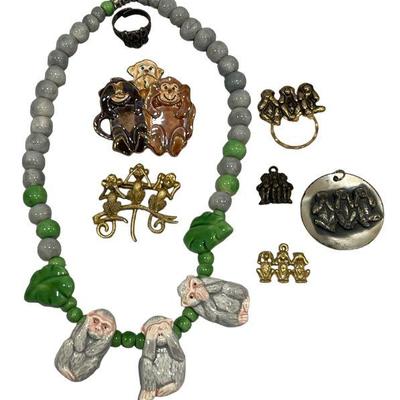 Collection Three Wise Monkeys Ladies Jewelry