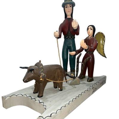 MANUEL B MARTINEZ "San Isidro" Folk Art Sculpture