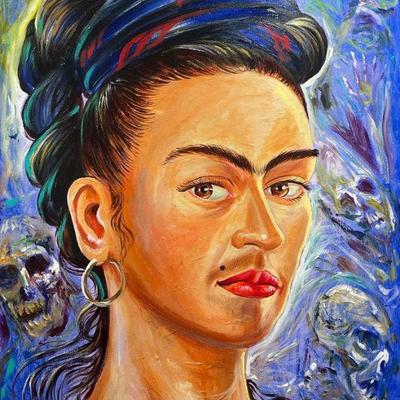 OSCAR ROMERO Frida Kahlo Oil on Canvas