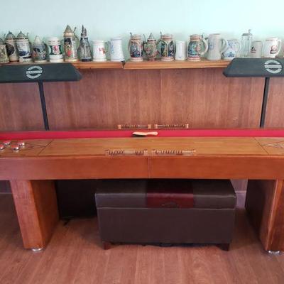 Shuffleboard w/ game chest below