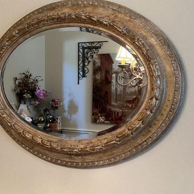 Oval beveled wall mirror - 36" x 44" - $170