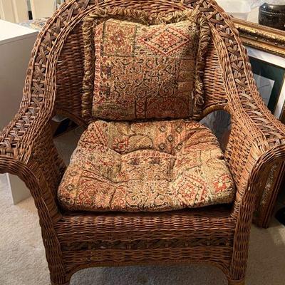 Wicker chair w/cushion- $65