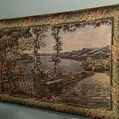 VINTAGE French Tapestry - 3' x 4' - includes hardware - $160