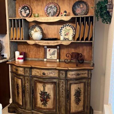 Farmhouse Style Hand-painted hutch - $425
