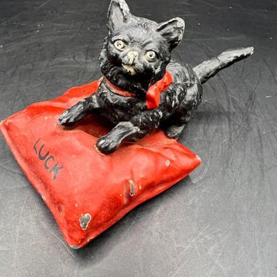 Cast Iron Cat on Pillow