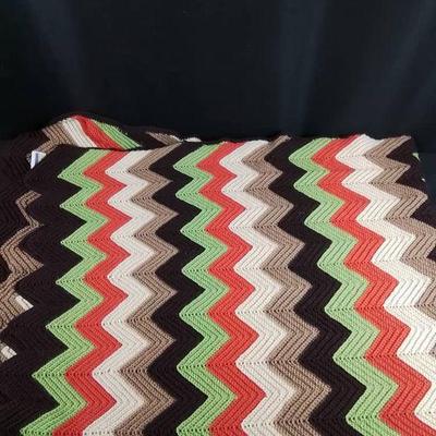 Chevron Afghan, Vintage
