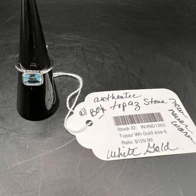 Blue Topaz White Gold Ring