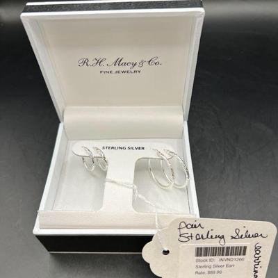 Sterling Silver Hoop Earing Set