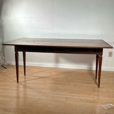FLIP-TOP CONSOLE/ DINING TABLE | Converting from a console table to a dining table, having 2 panel flip top with 2 half-width drawers...