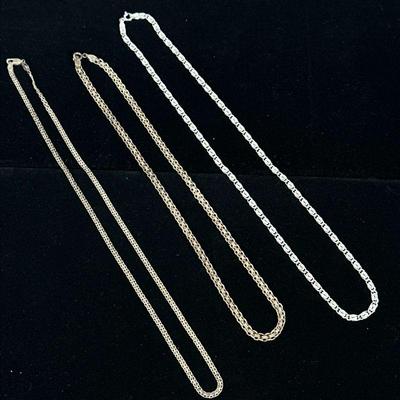 (3pc) STERLING NECKLACES | Designed as a sterling silver necklace with twisted links marked "925 / Italy" and signed...