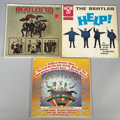 (3pc) THE BEATLES VINYL RECORDS | Vinyl record albums including: Beatles ‘65 (T 2228), Magical Mystery Tour with 24-page picture book...