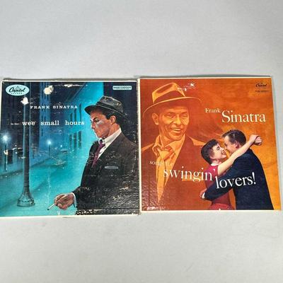 (2pc) Frank Sinatra Records | Vinyl Record Albums including: “Songs for Swinging lovers” (W653) and “in the wee small hours” (W581).

